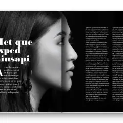 Visuel d'une page de livre avec un portrait féminin en noir et blanc. Le texte, en latin, mentionne un isbn d'un livre.