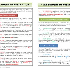 Tableau divisé en deux colonnes listant des figures de style avec des exemples.