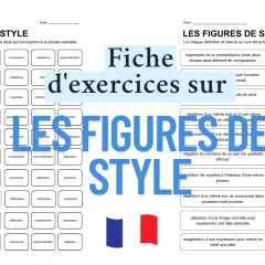 Fiche d'exercices sur le nombre de figures de style. Les élèves doivent identifier et relier les figures de style aux définitions.