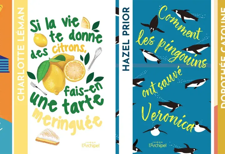 Quatre couvertures de livres : "Les indécis" d'Alex Daunel, "Si la vie te donne des citrons, fais-en une tarte meringuée" de Charlotte Léman, "Comment les pingouins ont sauvé Veronica" de Hazel Prior, et "Pas d'ombres sans lumière" de Dorothée Catoune....
