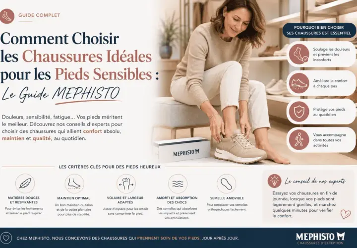 Guide Mephisto : choisir des chaussures idéales pour pieds sensibles. Confort, maintien, qualité. © Mephisto.