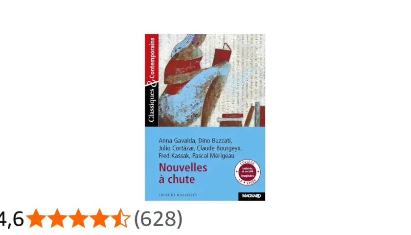Livre "Nouvelles à chute" avec une illustration de femme lisant. Ce recueil explore ce qu'est une nouvelle à chute.