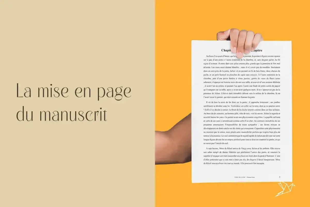 La mise en page d'un livre manuscrit, avec des mains tenant le texte imprimé.