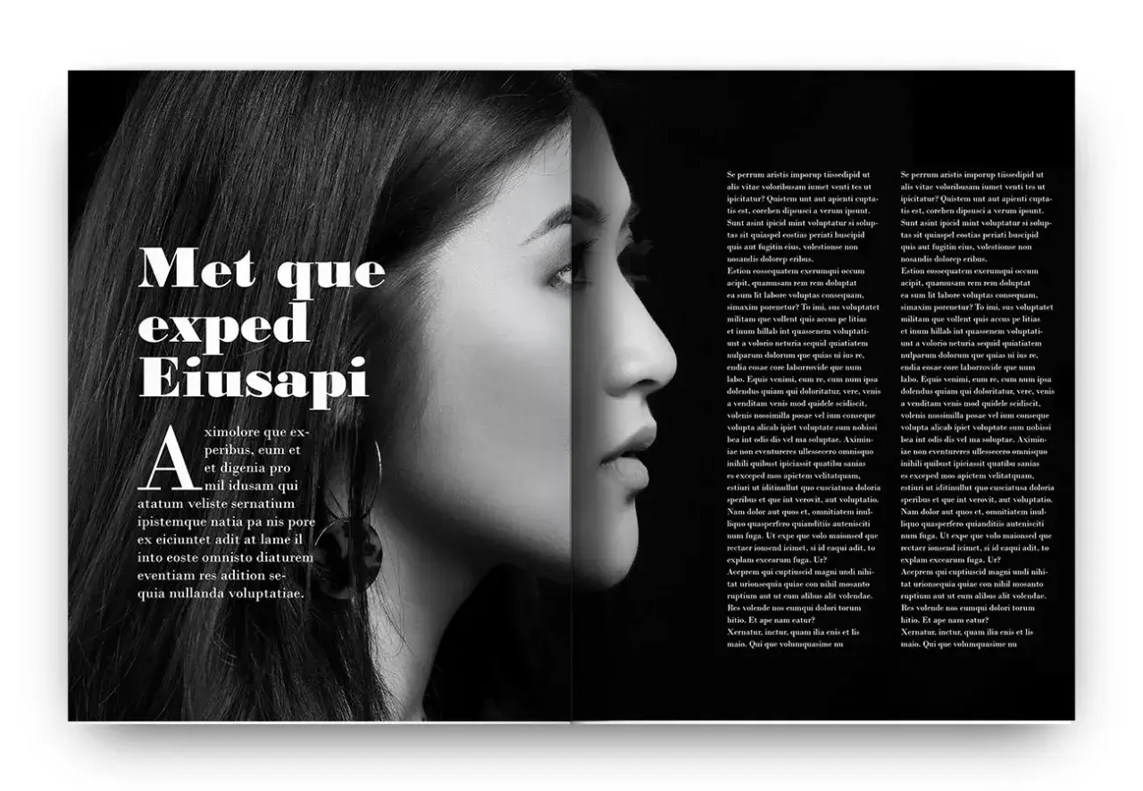 Visuel d'une page de livre avec un portrait féminin en noir et blanc. Le texte, en latin, mentionne un isbn d'un livre.