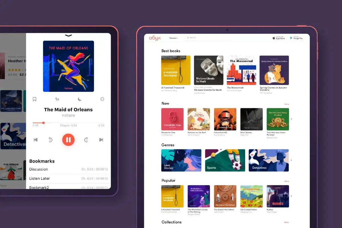 Un aperçu de l'application de livre audio