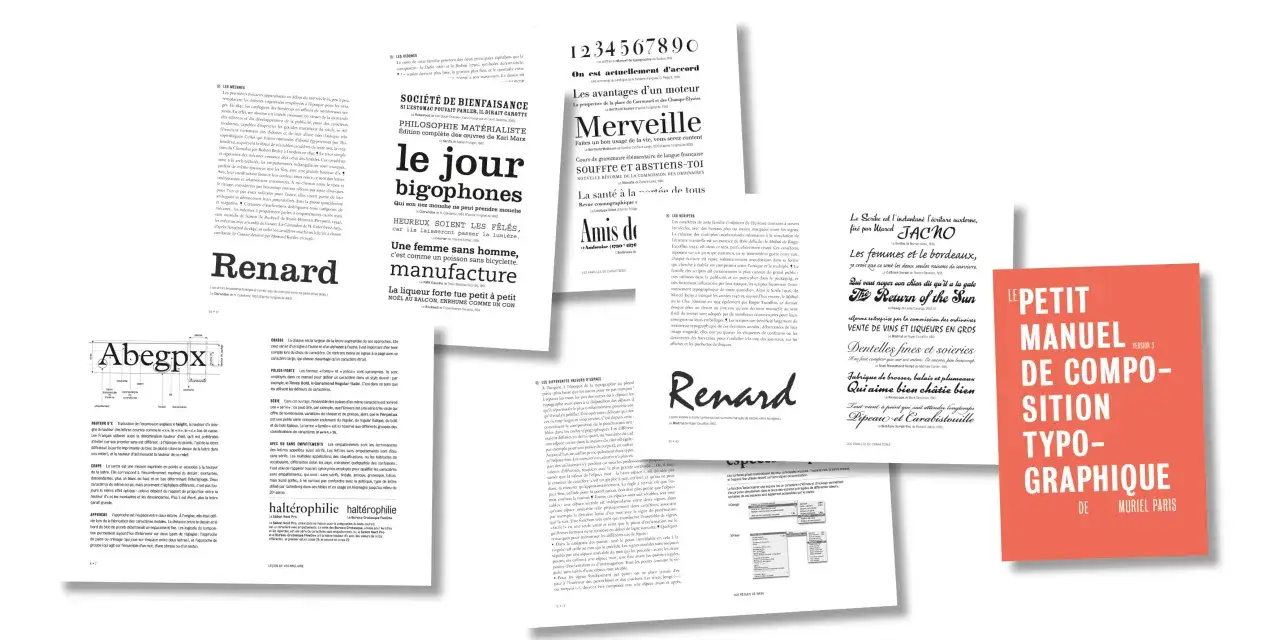 Le Petit Manuel de Composition Typographique, page de fin, par Muriel Paris.