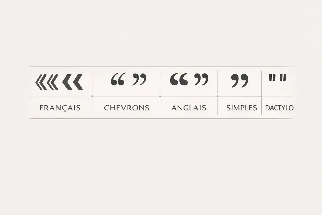 Exemples de texte dialogue : guillemets fran&ccedil;ais, chevrons, anglais, simples et dactylo.