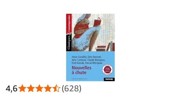Livre "Nouvelles à chute" avec une illustration de femme lisant. Ce recueil explore ce qu'est une nouvelle à chute.